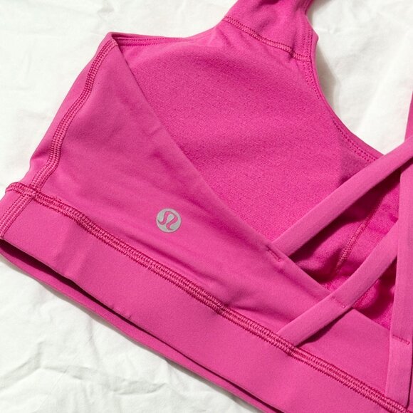 EXCELLENT Lululemon Energy Sports Bra Medium Support C/D Cup Sonic Pink 12 - Picture 5 of 6